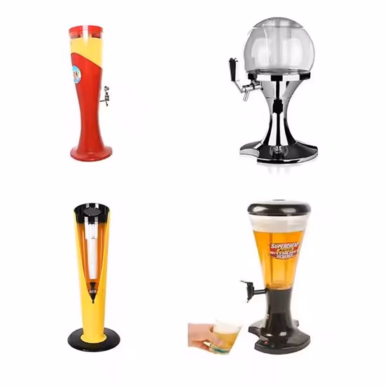 Torre de cerveja com tubo de gelo refrigerando dispensador de cerveja 3L