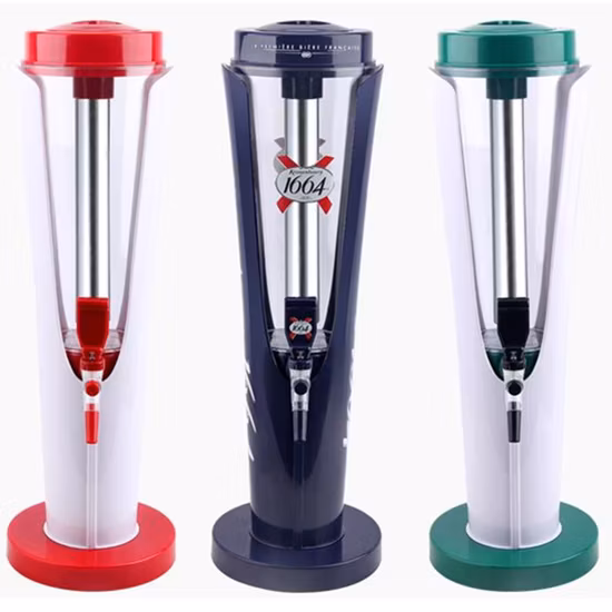 Red 3L Bebida portátil Bottoms up Dispensador de cerveja Draft Drinks Dispenser Tower
