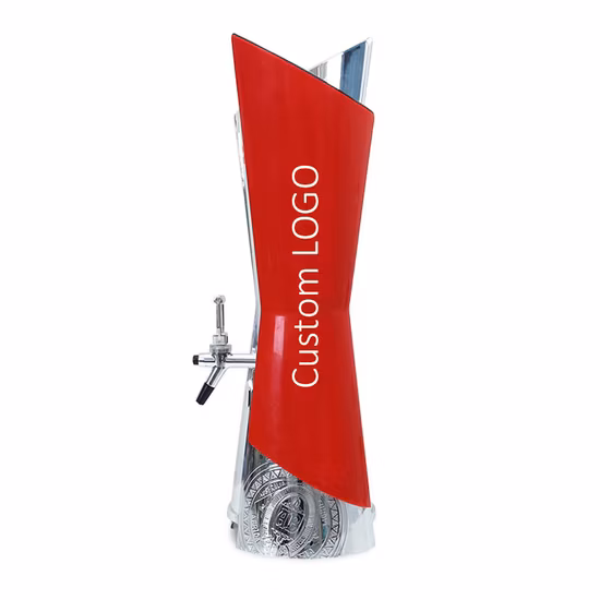Torre de dispensador de bebidas de mesa com logotipo personalizado Red Draft Beer Tower 3L com torneira