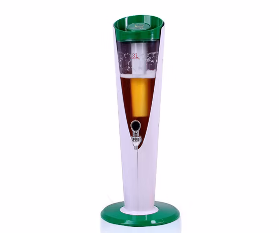 Dispensador de cerveja de mesa de plástico Tiger 3L Torre de chope com tubo de gelo