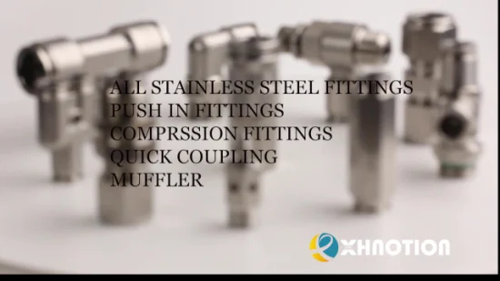 Xhnotion push para conector de aço inoxidável manga de metal união cotovelo pneumático push in encaixe