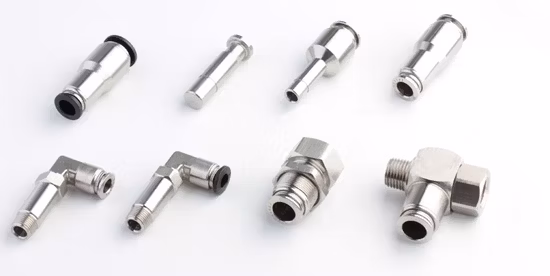 Xhnotion push para conector de aço inoxidável manga de metal união cotovelo pneumático push in encaixe